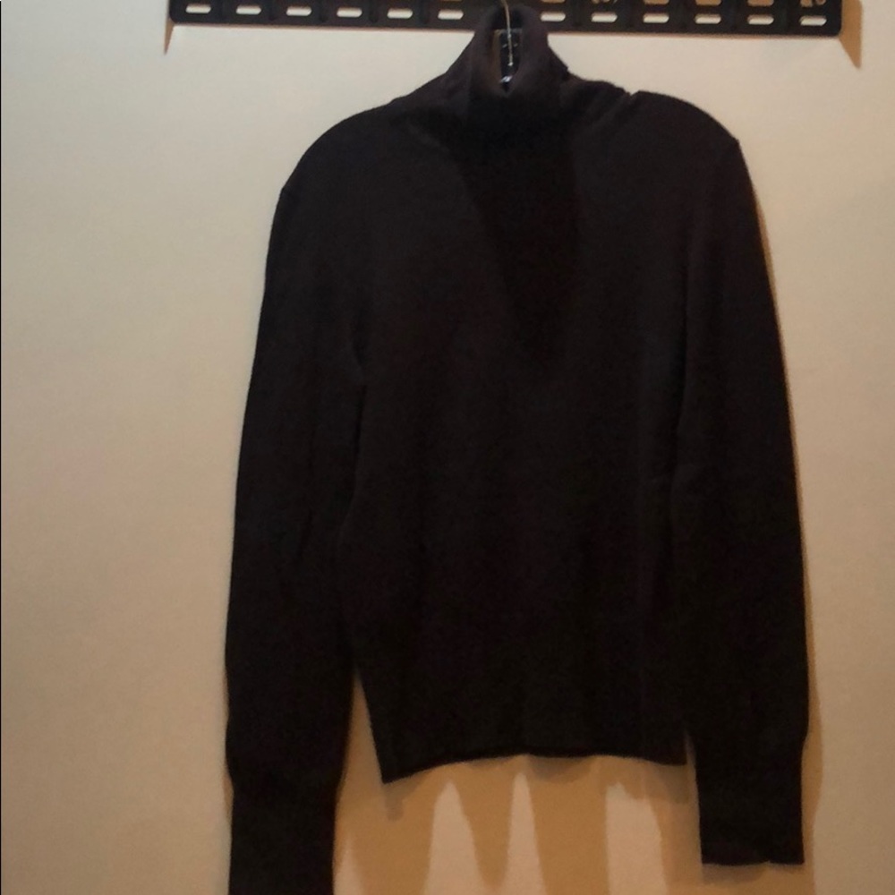 Brown cashmere turtleneck sweater